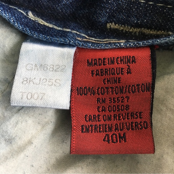 Marithe Francois Girbaud SHUTTLETAPE RAINBOW EMBROIDERY Mens Denim Jeans  40/34 - Picture 8 of 12